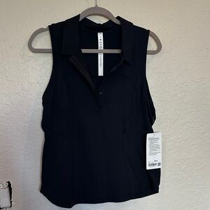 Lululemon Athletica Black Sleeveless golf polo size 12 Brand new with tags